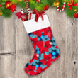 Christmas Winter Poinsettia Flowers And Decorative Balls Christmas Stocking