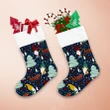Dazzling Christmas Night With Gnomes And Tree Elements Christmas Stocking
