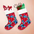 Christmas Winter Poinsettia Flowers And Decorative Balls Christmas Stocking