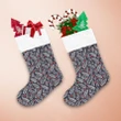 Simple Hand Drawn White Fir And Red Berries Pattern Christmas Stocking