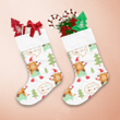 Christmas Cow And Lettering Happy Holiday Christmas Stocking