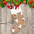 Scalable Graphic Christmas Gnomes Faces On Brown Background Christmas Stocking