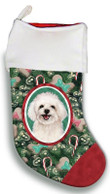 Ideal Maltipoo Christmas Stocking Christmas Gift Green And Red Candy Cane Bone