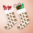 Watercolor Brown Bells With Red Bow White Background Christmas Stocking