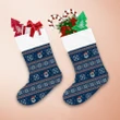 Christmas Knitted Pattern With Santa Clauses Snowflakes And Scandinavian Ornaments Christmas Stocking