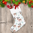 Christmas Cute Deer In Scarf With Snowflake Christmas Stocking