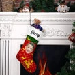 Reindeer Red And Green Christmas Stocking Christmas Gift Custom Name And Photo Best Son