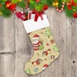 Cute Object Christmas Themed Santa Claus Relaxing And His Pet Christmas Stocking