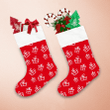 White And Red Gifts Box Hand Drawn Doodle Style Christmas Stocking