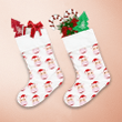 Christmas With Cow In Red Cap White Background Christmas Stocking