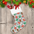 Reinderr Snowflake On Green And Christmas Red Socks Christmas Stocking