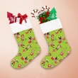 Dogs And Puppies With Jolly Holiday On Green Christmas Stocking