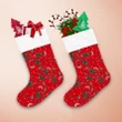 Winter Snow In The Flower Garden Red Berries Pattern Christmas Stocking