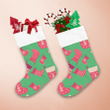 Socks With Stars Christmas Tree On Green Background Christmas Stocking