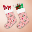 Happy Christmas Day With Wolf Cartoon Style Christmas Stocking