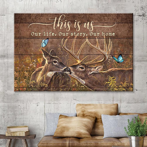 This Is Us Deer Couple Canvas Gift For Couple Valentine Gift Ideas