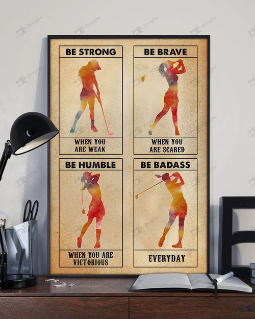 Be strong-Female Golfer watercolor Poster & Matte Canvas DVK21030102-DVK21030102