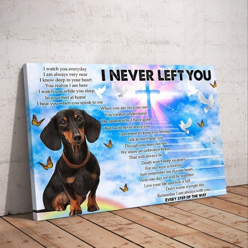  Dachshund In Heaven. I Never Left You. Dog Mom Matte Canvas Wall Art Decor