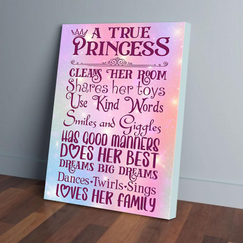 A True Princess Cleans Room Dances Twirls Sings Loves Family Matte Canvas