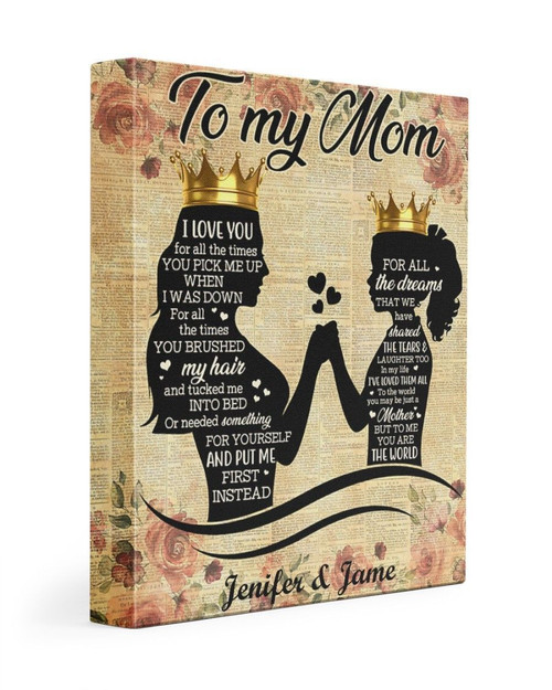[Personalized Name] Daughter To Mom I Love U For All Times Canvas Print