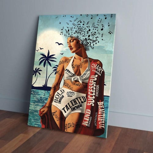 Beach And Girl Music Bold Good Talent Swimming Matte Canvas