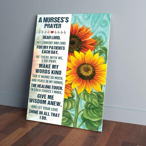 A Nurse's Prayer Let Your Shine In All Wall Art Decor Sunflower Matte Canvas