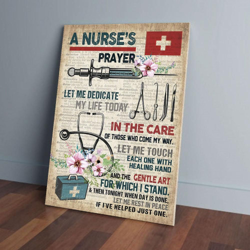 A Nurse's Prayer Let Me Dedicate My Life Today Vintage Nurse Matte Canvas