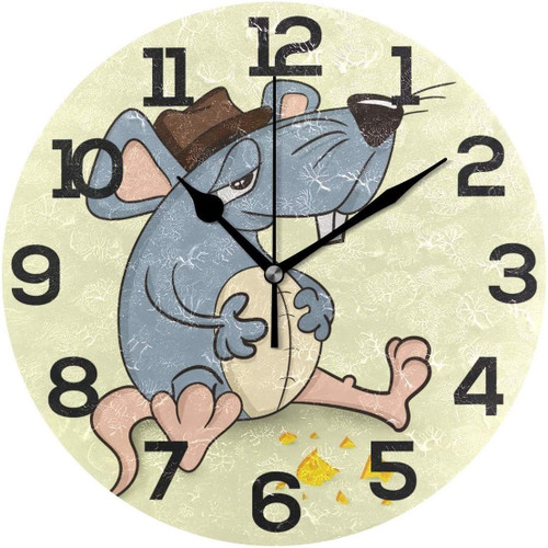 Cute Animal Mouse Rat Printed Wall Clock