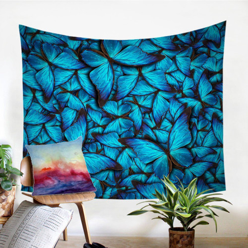 3D Blue Monarch SW0982 Tapestry Wall Hanging Room Decor