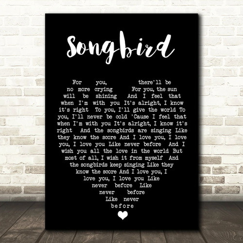 Songbird Fleetwood Mac Black Heart Quote Song Lyric Print - Canvas Print Wall Art Decor