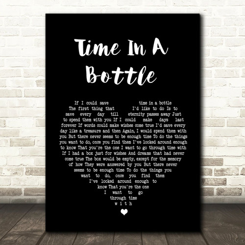 Jim Croce Time In A Bottle Black Heart Song Lyric Quote Print - Canvas Print Wall Art Decor