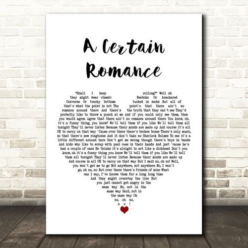 Arctic Monkeys A Certain Romance White Heart Song Lyric Art Print - Canvas Print Wall Art Decor