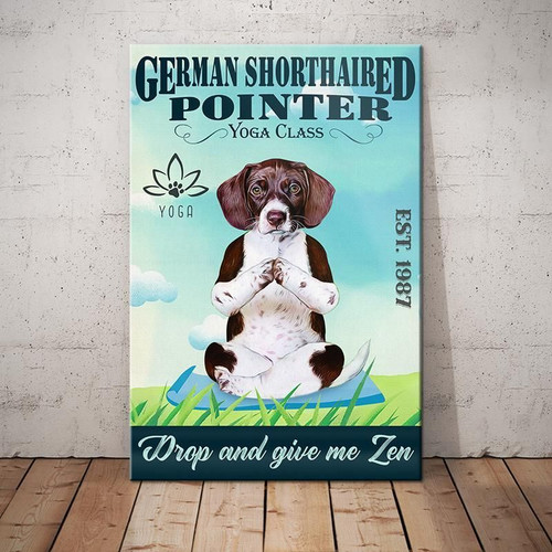 German Shorthaired Pointer Dog Canvas And Poster Yoga Class - Art Print - Home Decor - Room Decor - Wall Art