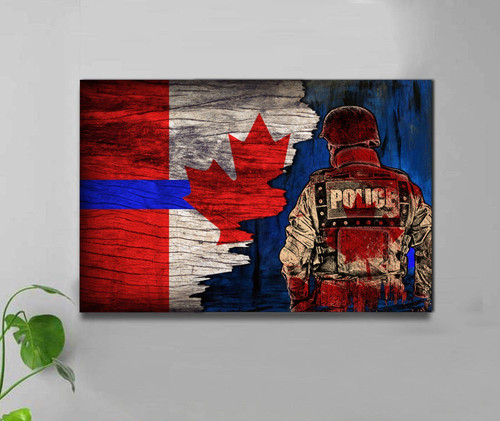 Canada Half Flag Police Canvas And Poster - Wall Decor Visual Art