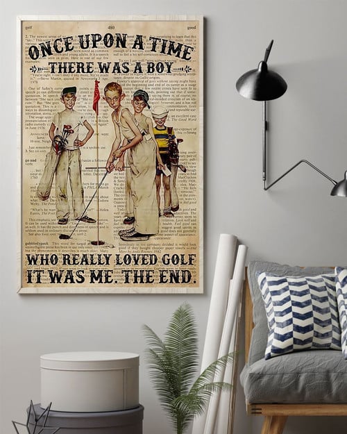 A Boy Loved Golf Vertical Canvas And Poster - Wall Decor Visual Art