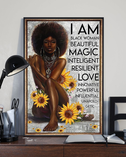 African - Black Art - Beautiful Black Woman Vertical Canvas And Poster - Wall Decor Visual Art