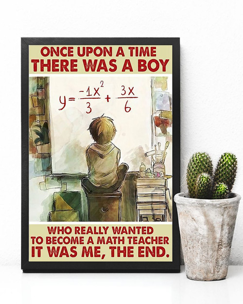 A Boy Wanted To Become Math Teacher Vertical Canvas And Poster - Wall Decor Visual Art