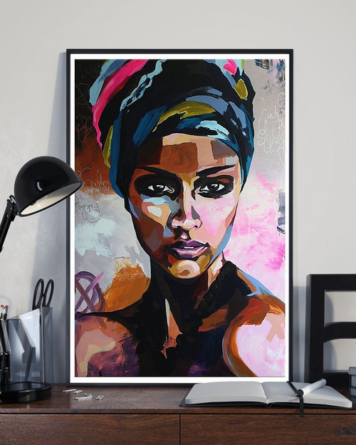 African - Black Art - Beautiful Black Woman Poster 3 Vertical Canvas And Poster - Wall Decor Visual Art
