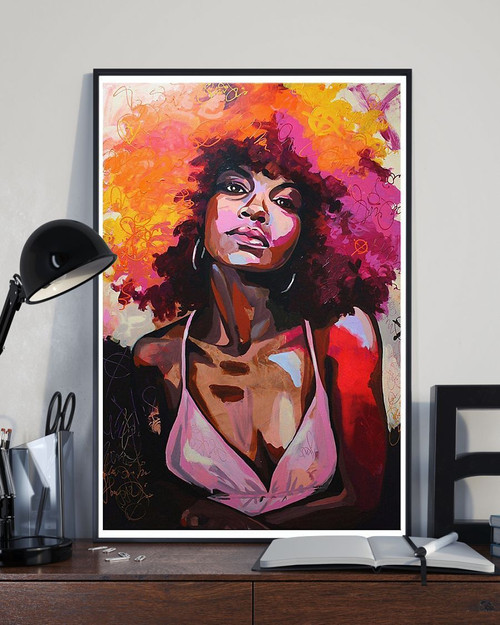 African - Black Art - Beautiful Black Woman 4 Vertical Canvas And Poster - Wall Decor Visual Art