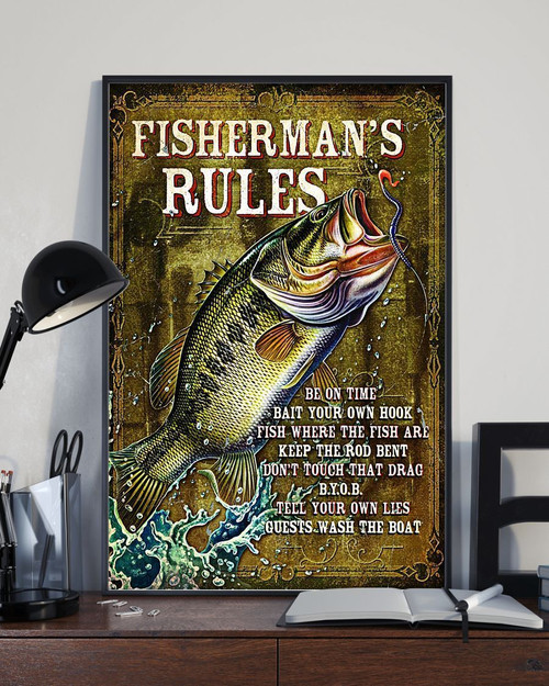 Fishing - Fisherman's Rules Vertical Canvas And Poster - Wall Decor Visual Art
