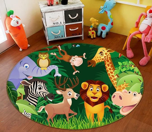 3D Cartoon Lion 069 Round Rug - Round Carpet Home Decor