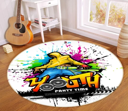3D Street Dance Graffiti 72236 Round Rug - Round Carpet Home Decor