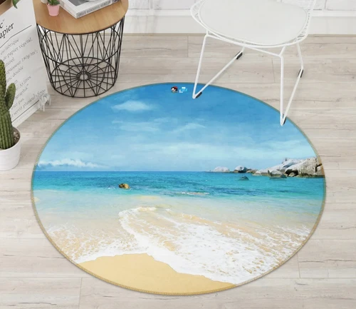 3D Beach 74077 Round Rug - Round Carpet Home Decor
