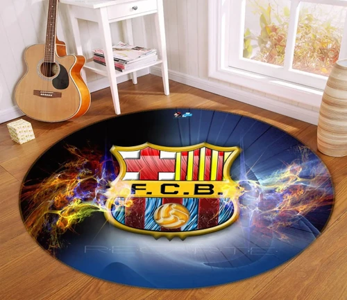 3D Football Logo 73015 Round Rug - Round Carpet Home Decor