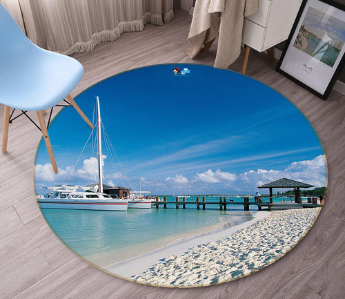 3D Beach 74058 Round Rug - Round Carpet Home Decor