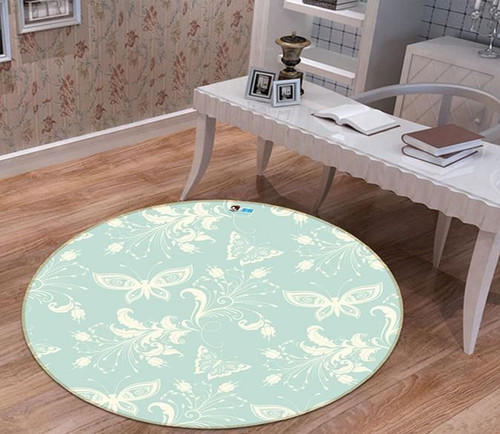 3D Butterfly Pattern 193 Round Rug - Round Carpet Home Decor