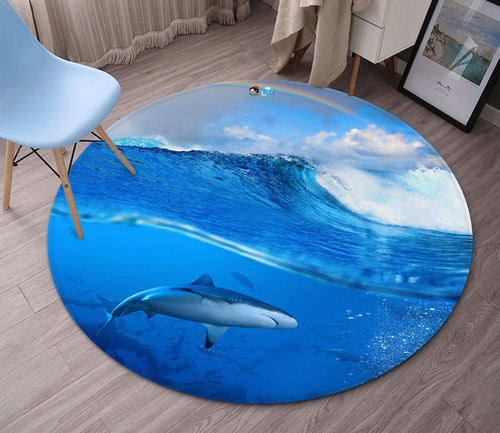 3D Shark 2795 Round Rug - Round Carpet Home Decor