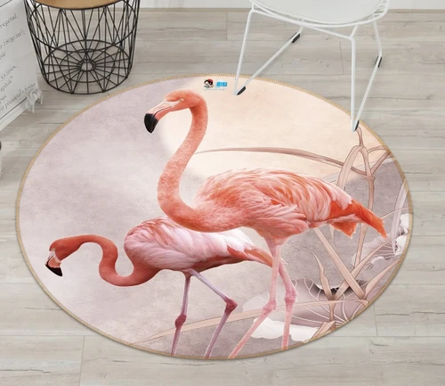 3D Flamingo 71297 Round Rug - Round Carpet Home Decor