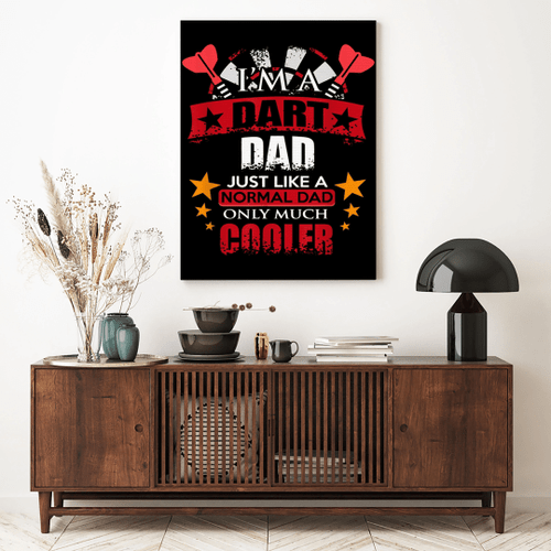 Darts Dad Just Like A Normal Dad But Much Cooler Darts Lover - Canvas Prints - Wall Art Decor