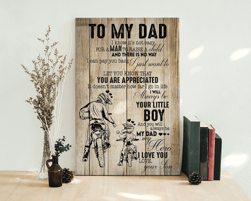 Motocross Little Boy To Dad - Canvas Prints - Wall Art Decor